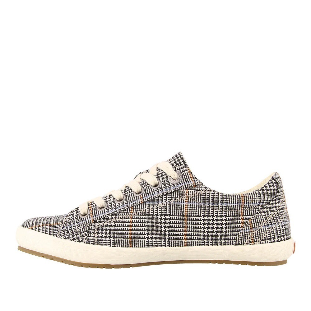 Taos Star Canvas Lace Up Sneakers in Black Plaid Sz 8 - Picture 3 of 12